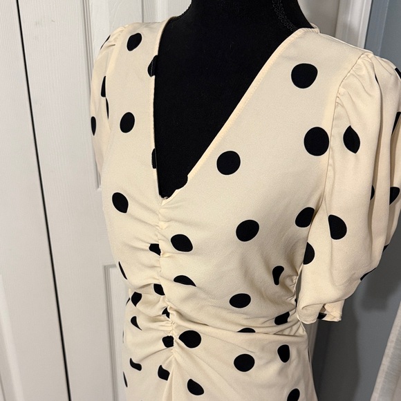 a new day Cream Midi Dress with Black Polka Dots - Picture 2 of 7